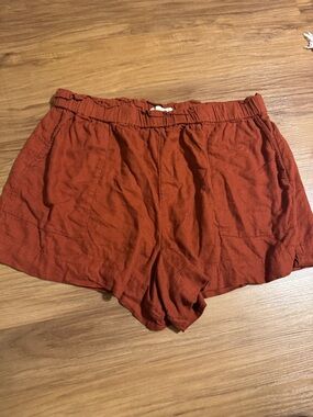 Women's Abercrombie & Fitch Rust Elastic-Waist Lightweight Shorts
